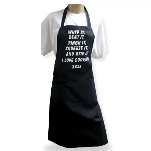 Adult Novelty Bib Apron in’ Whip It’ Design