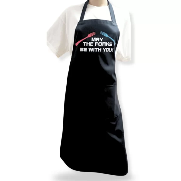 Adult Novelty Bib Apron in ‘May the Forks’ Design