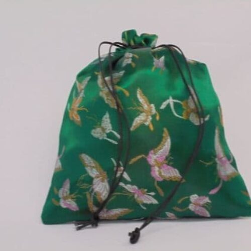 Chinese Satin Brocade Drawstring Bags, Butterflies