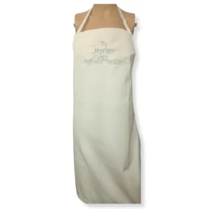 Adult Bib Aprons with Embroidered Motif ‘My Mother is a National Treasure