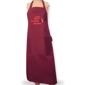 Adult Novelty Bib Aprons in Lean, Mean Cooking Machine