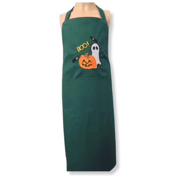 Children’s Bib Embroidered Apron in ‘BOO’ design