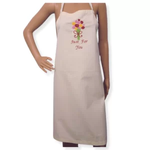 Mothers Day Pale Cream Aprons with Bunch of Flowers