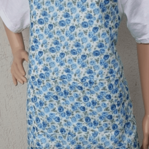 Exclusive Adult Aprons in Dainty Blue Rose design