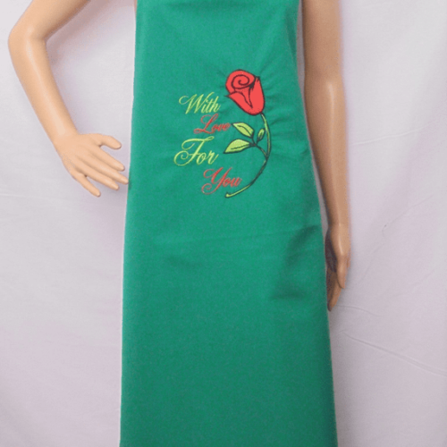 Mothers Day Aprons with Red Flower