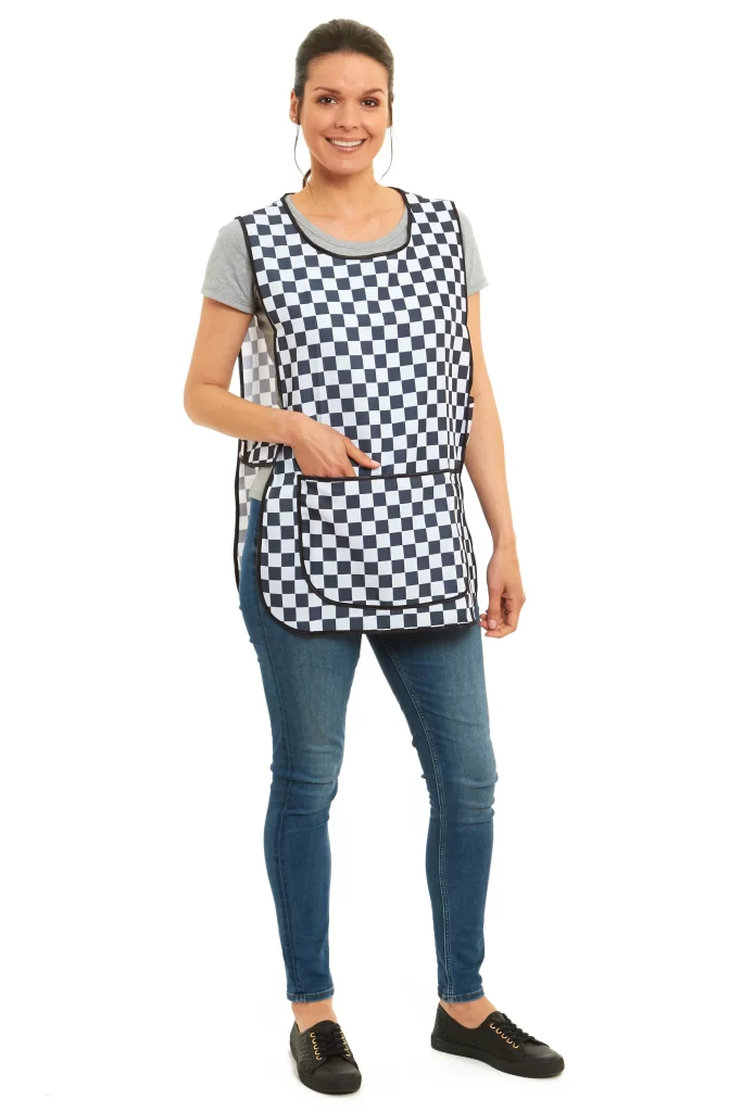 Black and White Checked Chefs Style Tabards