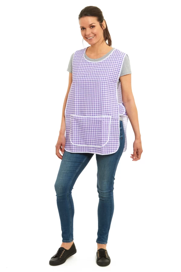 Carol Gingham Tabard Apron for Home, Work, and Kitchen