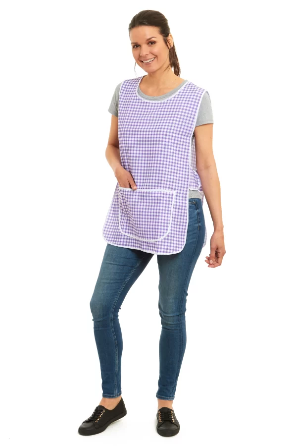 Carol Gingham Tabard Apron for Home, Work, and Kitchen