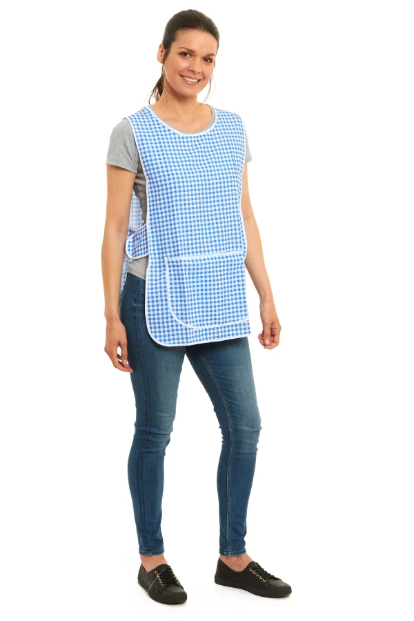 Carol Gingham Tabard Apron for Home, Work, and Kitchen