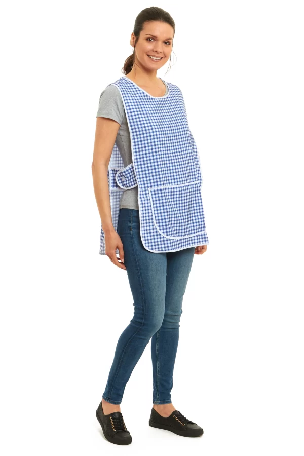 Carol Gingham Tabard Apron for Home, Work, and Kitchen