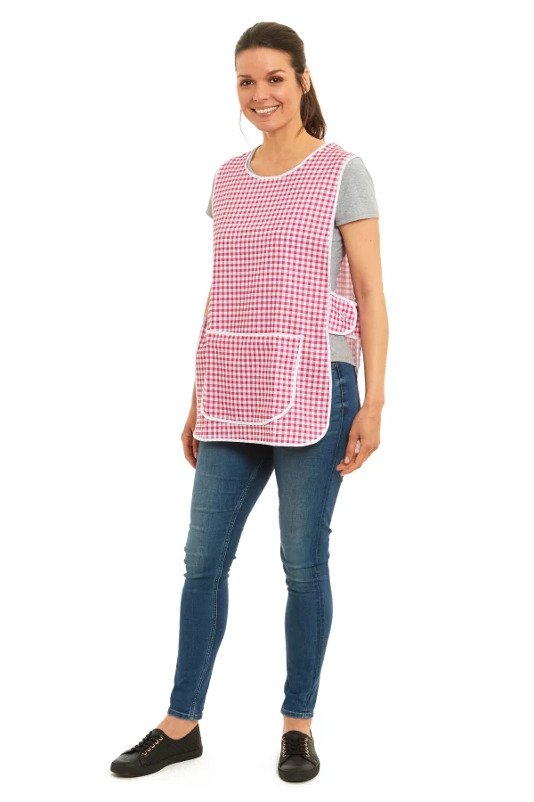 Carol Gingham Tabard Apron for Home, Work, and Kitchen