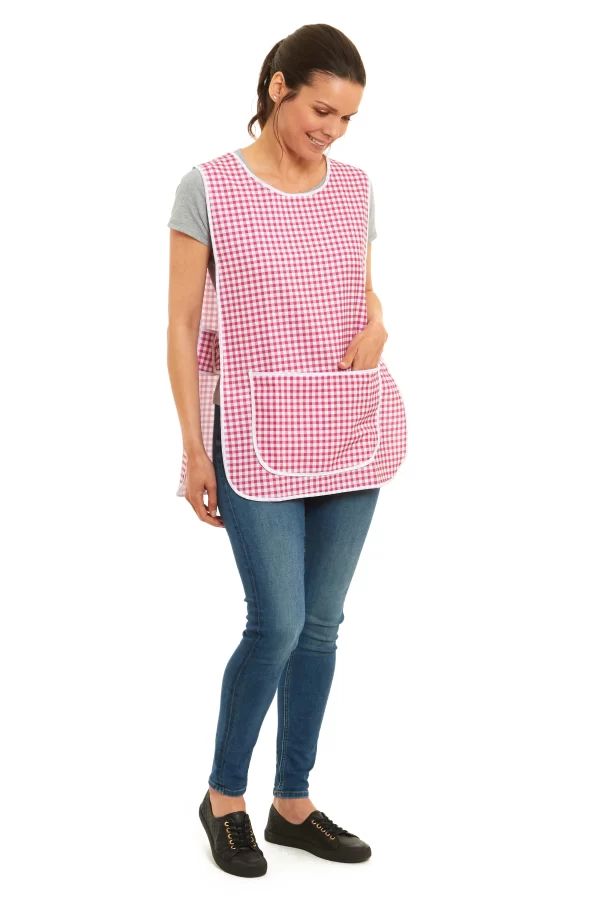 Carol Gingham Tabard Apron for Home, Work, and Kitchen