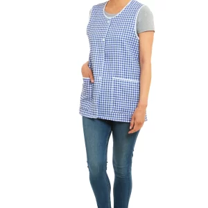 Ladies Elaine Button Front Checked Tabard